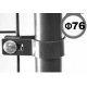 Antracit Metal príchytka bránky/brány s guľatým stĺpikom 60mm