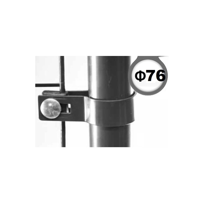 Antracit Metal príchytka bránky/brány s guľatým stĺpikom 60mm