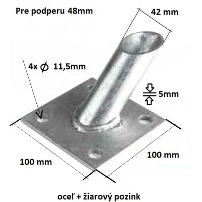 Pätka podpery pozinkovaná 48mm