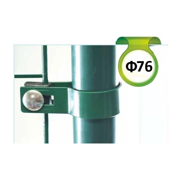 Antracit Metal príchytka bránky/brány s guľatým stĺpikom 76 mm