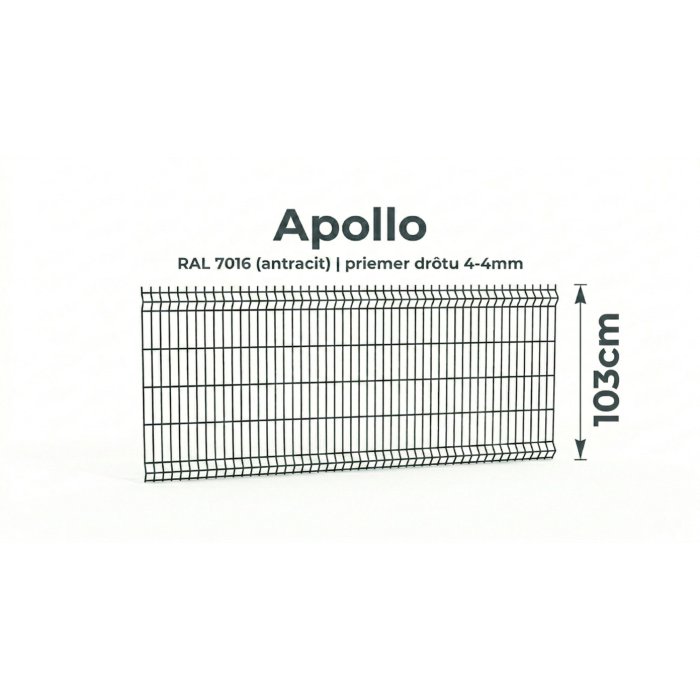 103cm Antracit Panel APOLLO 3D