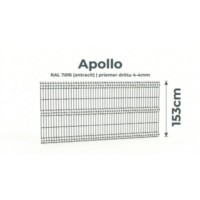 153cm Antracit Panel APOLLO 3D