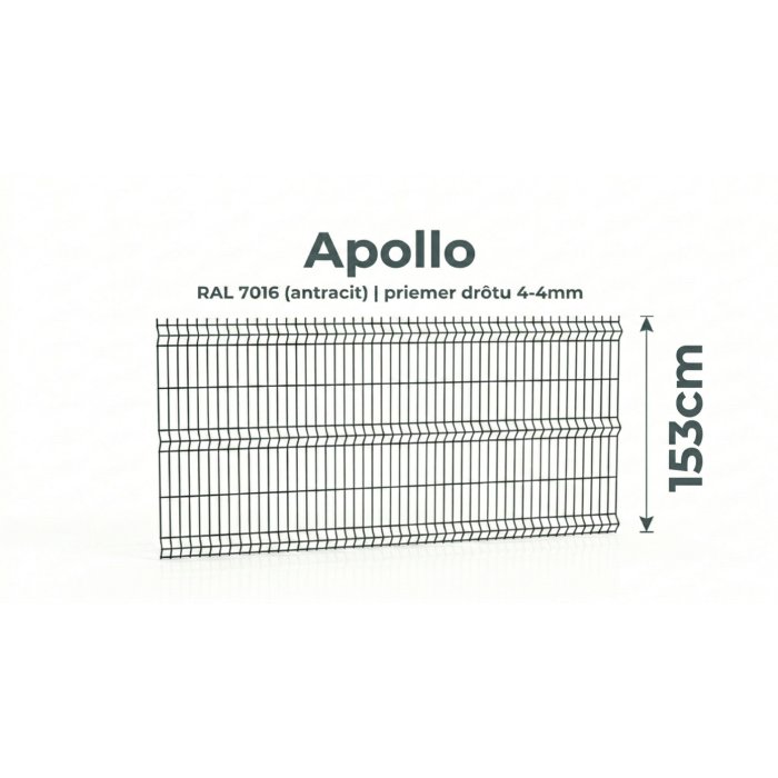 153cm Antracit Panel APOLLO 3D