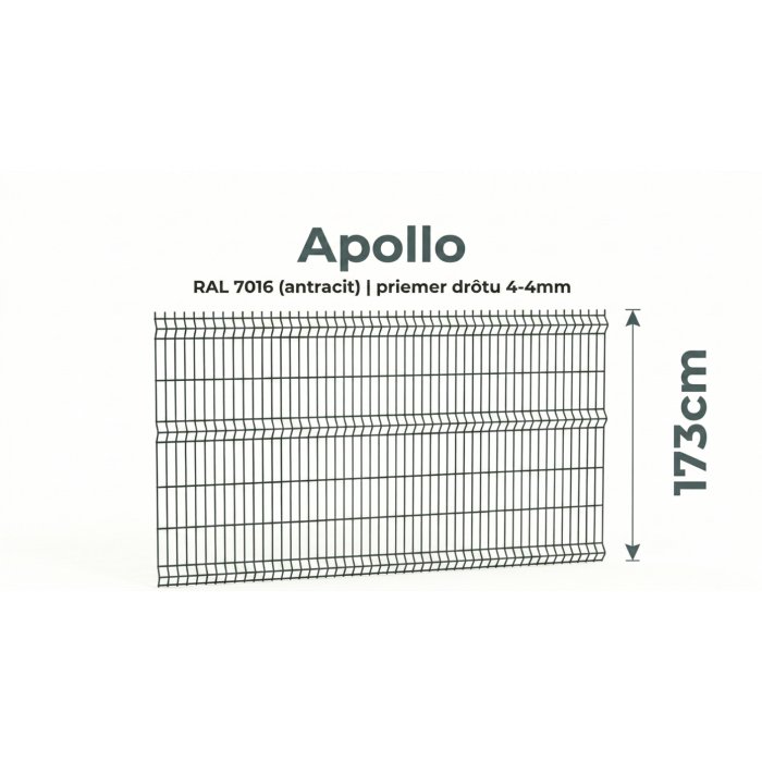 173cm Antracit Panel APOLLO 3D