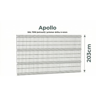 203cm Antracit Panel APOLLO 3D