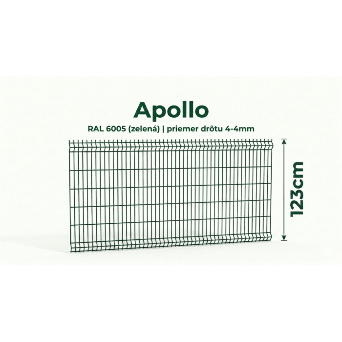 123cm Zelený Panel APOLLO 3D