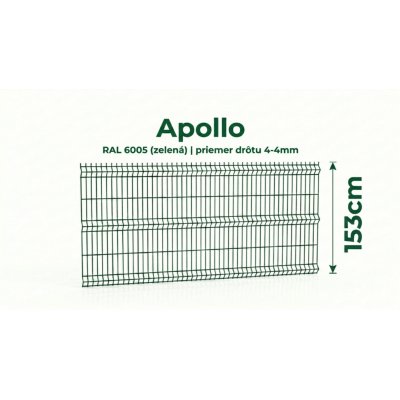 153cm Zelený Panel APOLLO 3D