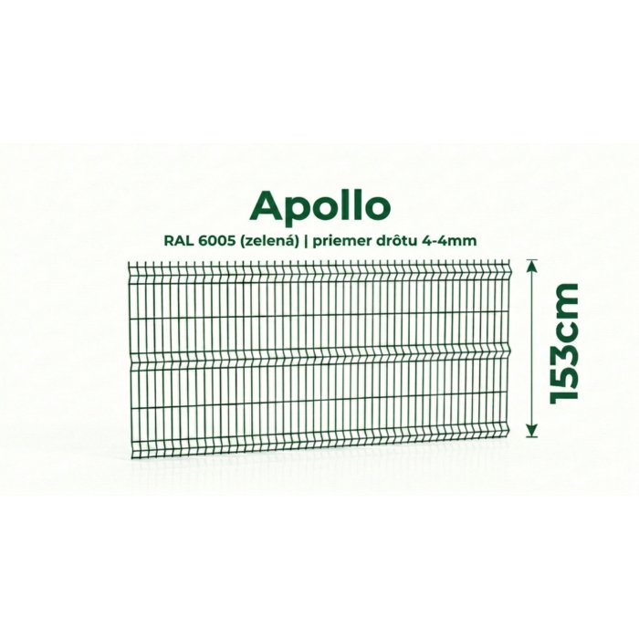 153cm Zelený Panel APOLLO 3D