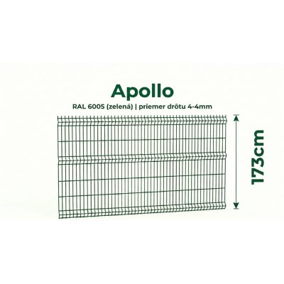 173cm Zelený Panel APOLLO 3D