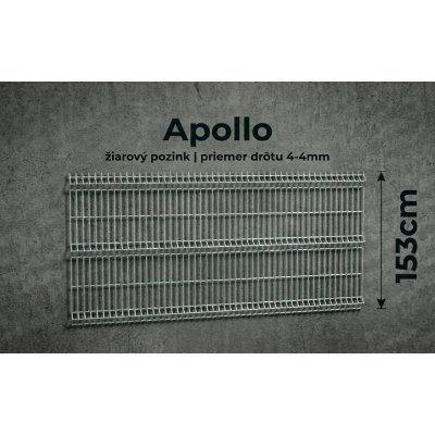 153cm Pozinkovaný Panel APOLLO /plotový diel