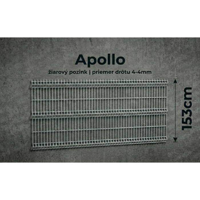 153cm Pozinkovaný Panel APOLLO /plotový diel