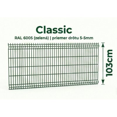 103cm Zelený Panel Classic 3D 