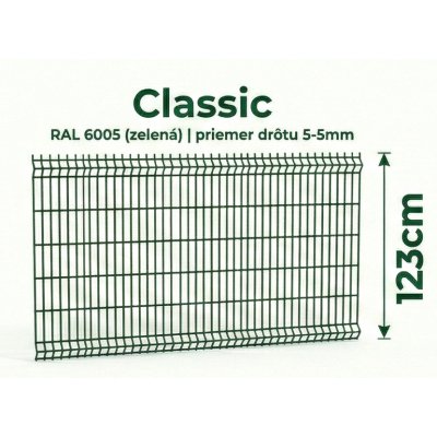 123cm Zelený Panel Classic 3D 