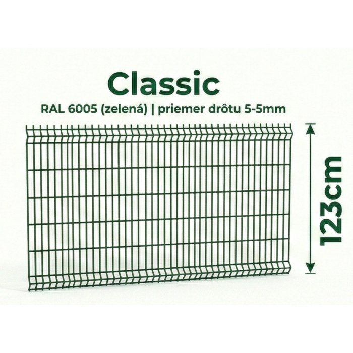 123cm Zelený Panel Classic 3D 