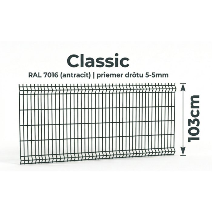 103cm Antracit Panel Classic 3D 