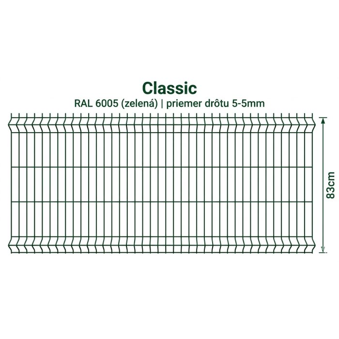 83cm Zelený Panel Classic 3D 