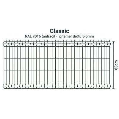 103cm Antracit Panel Classic 3D 