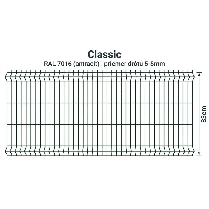 103cm Antracit Panel Classic 3D 