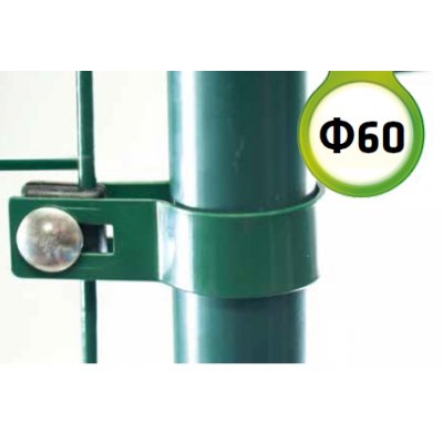 Zelená Metal príchytka bránky/brány s guľatým stĺpikom 60mm