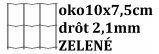 Poplastované pletivo obdĺžnikové oko10x7,5 cm drôt 2,1mm 