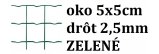 Poplastované pletivo štvorcové oko5x5 cm drôt 2,5mm