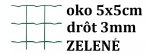 Poplastované pletivo štvorcové oko5x5 cm drôt 3,0mm